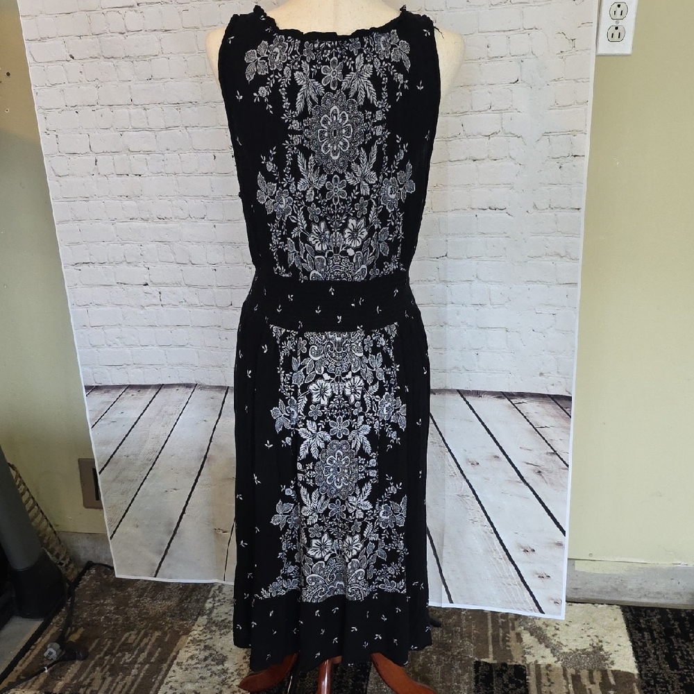 Bila Smocked Waist Bohemian Floral Midi Dress - Size XL - Picture 4 of 5